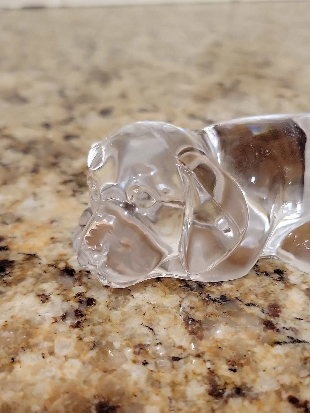 Princess House Crystal Sleeping Puppy Dog Figurine Glass Paperweight Vintage